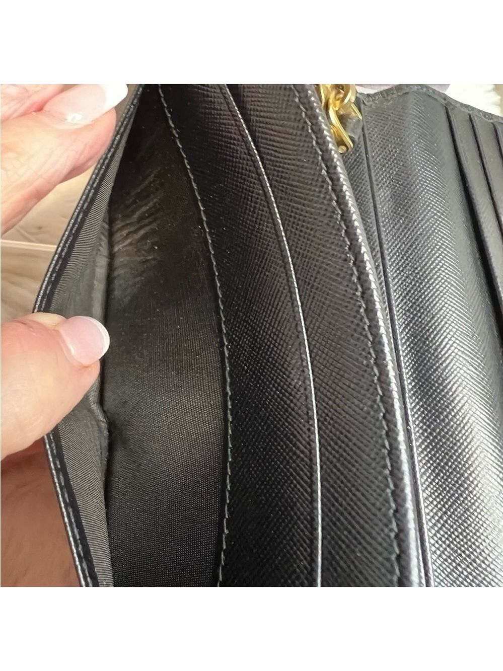 PRADA SAFFIANO LEATHER FLAP WALLET - Picture 8 of 16